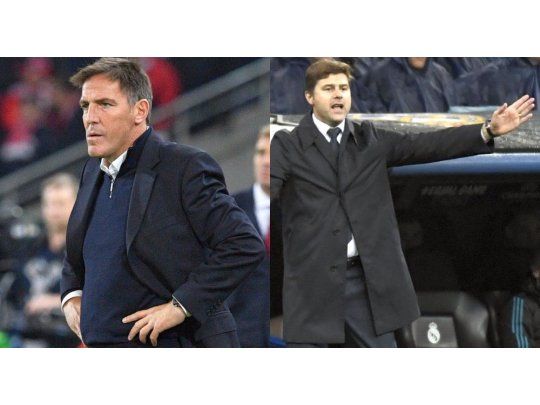 Berizzo y Pochettino dirigiendo en la Champions League.