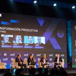 El gobernaor Juan Pablo Valdés durante su exposición en Expo EFI 2026. El gobernaor Juan Pablo Valdés durante su exposición en Expo EFI 2026.