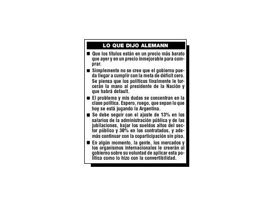Alemann: Ruego que políticos sepan qué se juega la Argentina