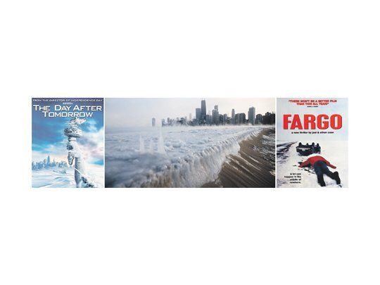 Las bajas temperaturas que azotan al país congelaron el lago Michigan. Hace unos años, dos películas de ficción ya anunciaban que el cambio climático generaría una caída brusca en el termómetro.