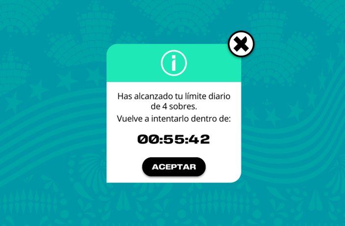 Solo se pueden abrir cuatro sobres al día, pero los paquetes restantes se acumulan, así el usuario no corre el riesgo de perderlos. 