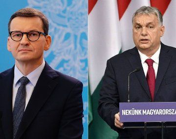 El primer ministro de Polonia, Mateusz Morawiecki, y el de Hungría, Viktor Orban. 