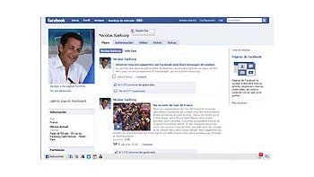 La web de Nicolas Sarkozy en la red social Facebook.