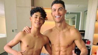 Cristiano Junior junto a su padre, Cristiano Ronaldo