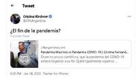 Cristina en mensaje doble: “La pandemia macrista no se acaba”