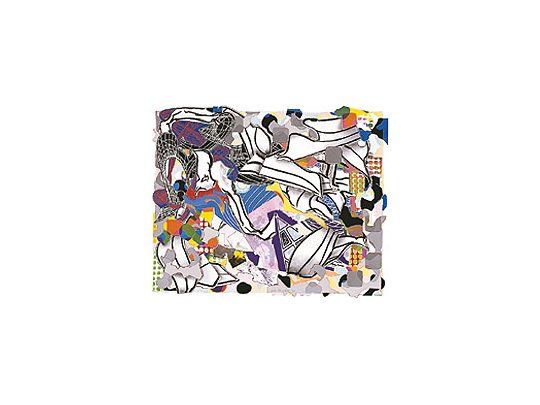 Una de las 25 obras de gran tamaño que integran «MobyDick», la muestra del extraordinario artista estadounidenseFrank Stella que se exhibe en el Malba.