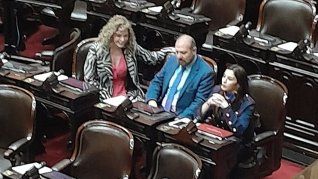 De izquierda a derecha: Arrieta, DAlessandro y Pagano, tres libertarios que dieron quorum.