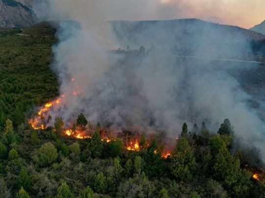 Sin tregua: las llamas siguen asolando la localidad de El Bolsón, en Río Negro.