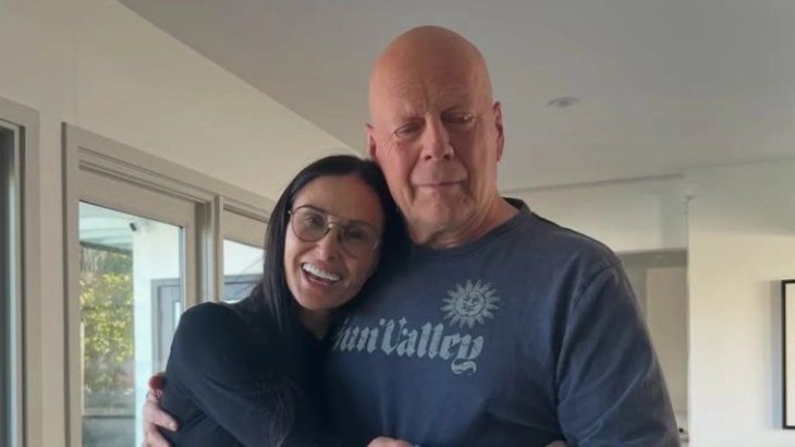 Bruce Willis junto a su exmujer, Demi Moore.&nbsp;