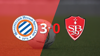 stade brestois fue superado facilmente y cayo 3-0 contra montpellier
