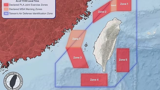 Las maniobras, denominadas “Misión Justicia 2025”, se desarrollan en áreas marítimas y aéreas clave del estrecho y superan en alcance y proximidad a Taiwán a todos los ejercicios realizados por Pekín hasta el momento.