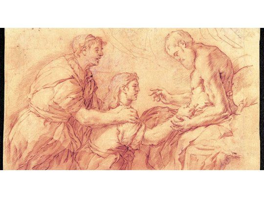 Luca Giordano. El dibujo recién adquirido en Nueva York es previo a la obra “Presentación de Jacob a Isaac”.