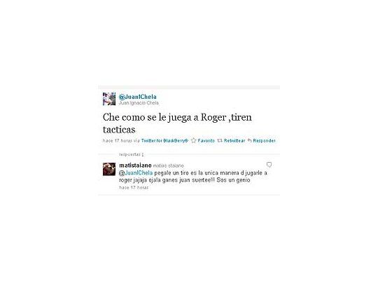 Juan Ignacio Chela pide ayuda a sus seguidores para poder derrotar por primera vez al suizo Roger Federer.