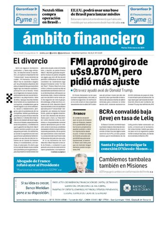 Tapa Edicion Impresa del 2019-03-19