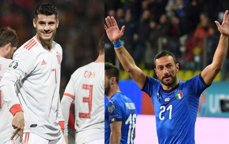 Morata y Quagliarella convirtieron por duplicado en sus respectivas selecciones.