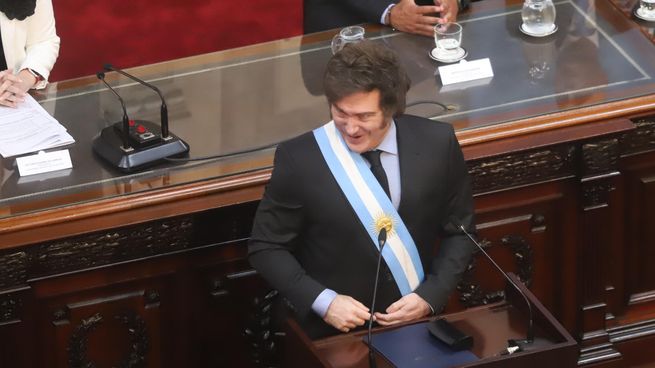 Javier Milei en la apertura de sesiones: Los invitamos a juzgarnos nuevamente, pero esta vez por nuestros resultados.