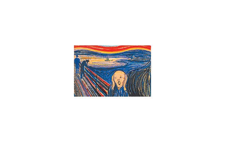 El icónico cuadro de Edvard Munch, por el que Sotheby’s espera u$s 80 millones. Se trata de la versión menos difundida, donde los personajes del fondo tienen una postura diferente.