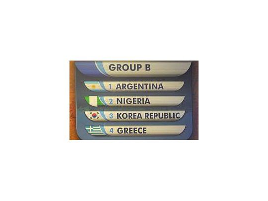 Argentina comparte el grupo B con Nigeria, Corea del Sur y Grecia.