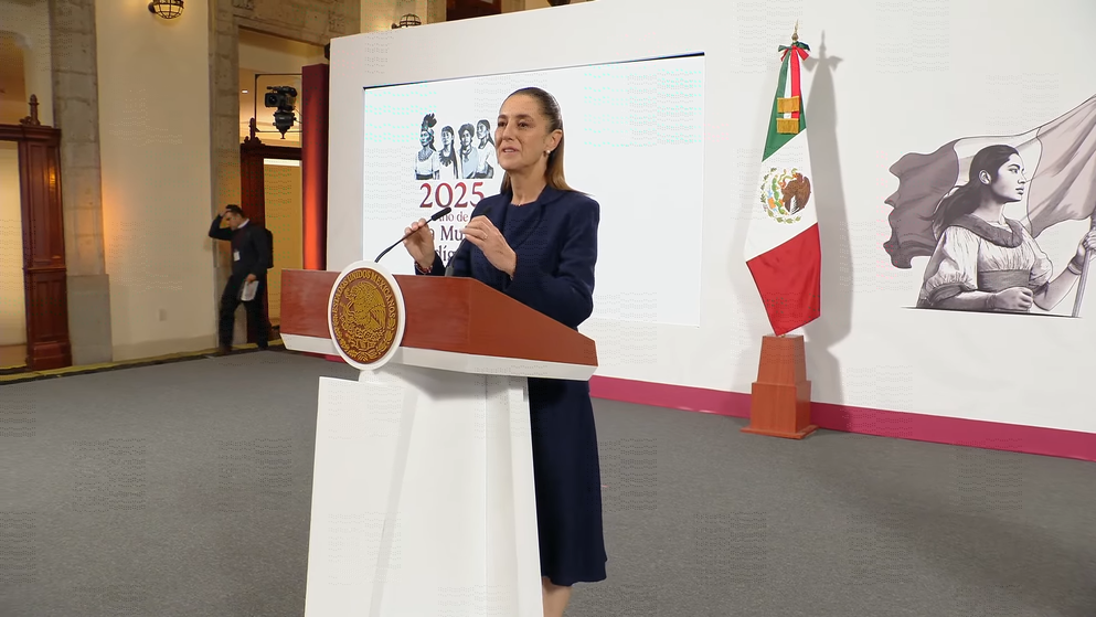 Claudia Sheinbaum en la Mañanera del Pueblo de este miércoles.