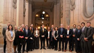 La foto de familia de los titulares de las Oficinas Judiciales donde rige el acusatorio y donde aspira a desembarcar, tras la reunión con Horacio Rosatti. 