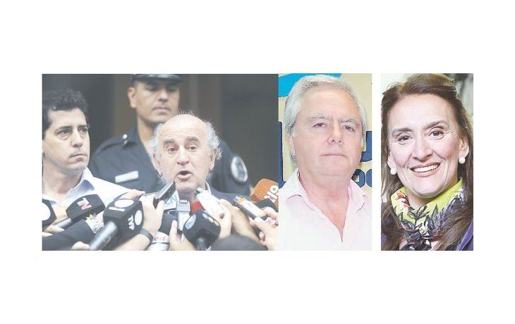 Oscar Parrilli y “Wado” de Pedro, ayer al explicar que Cristina de Kirchner no concurrirá a los actos de asunción de Mauricio Macri mañana, ni a la jura del Congreso ni a la Casa de Gobierno. Federico Pinedo y Gabriela Michetti.