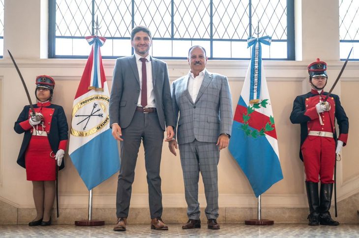 Maximiliano Pullaro y Ricardo Quintela se mostraron juntos en Rosario. Maximiliano Pullaro y Ricardo Quintela se mostraron juntos en Rosario.
