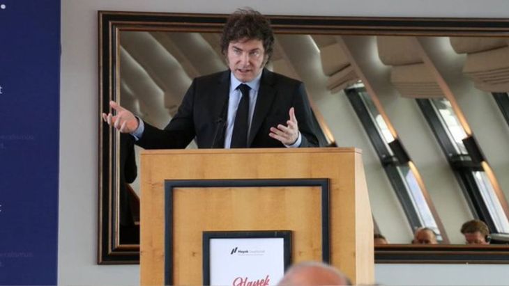 Javier Milei recibió el premio Hayek en Hamburgo. Javier Milei recibió el premio Hayek en Hamburgo.