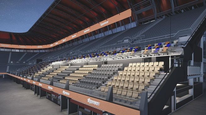 Un render de cómo se verá el Box Platino para el GP México 2024.