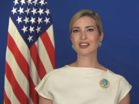 Ivanka Trump, en el discurso que hab&iacute;a grabado para la universidad.&nbsp;