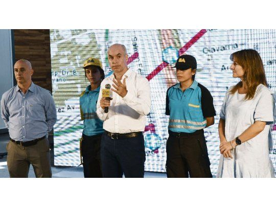 gestión. Horacio Rodríguez Larreta, ayer en la presentación de una plataforma online de geolocalización de los senderos escolares de la Ciudad.