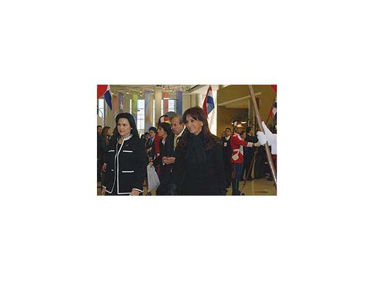 Cristina Fernández de Kirchner, al llegar a la cumbre.