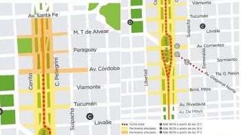 los cortes de transito por la marcha del millon en el obelisco