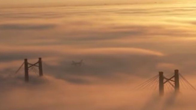 Así se ve el puente de Zárate por la intensa niebla