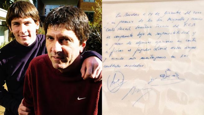 La servilleta fue utilizada por Carles Rexach para dejar por escrito su compromiso de fichar al joven Lionel Messi.