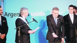 Jura. Agustín Rossi jura ante Alberto Fernández.&nbsp;