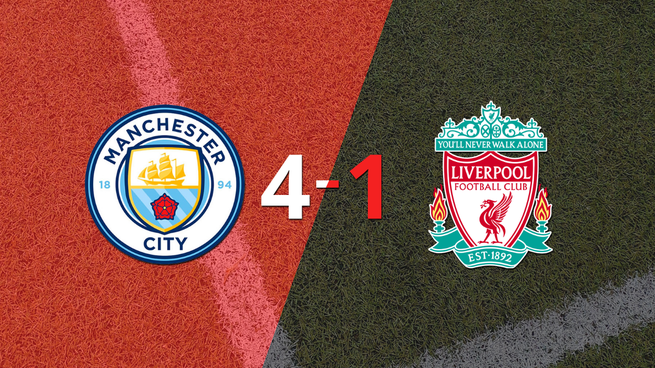 Manchester City liquidó en su casa a Liverpool por 4 a 1