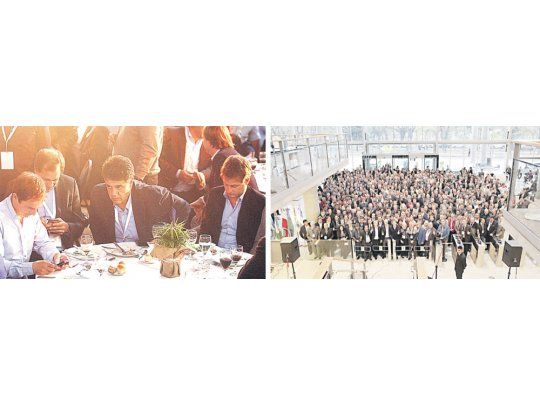 Huracán. Alex Campbell, subsecretario de Asuntos Municipales de María Eugenia Vidal compartió mesa con Jorge Macri. Estuvieron Horacio “Pechi” Quiroga, intendente de Neuquén, además de los gobernadores Colombi y Morales. La cumbre fue organizada por Horacio R. Larreta que recibió luego a los intendentes en la sede del Gobierno porteño. Foto: Diego Kovacic.