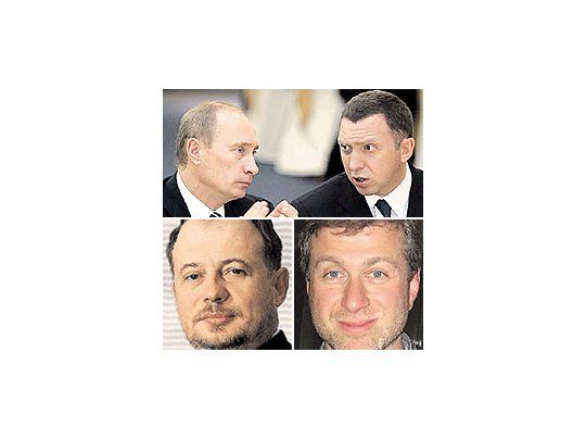 Oleg Deripaska (junto a VladimirPutin), Roman Abramovich (abajo y a la derecha) y Vladimir Lisin (abajo a la izquierda), rostros de la segunda generaciónde superricos rusos que han sabido articular su enormepoder económico con los lineamientos políticos delKremlin.