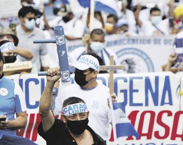 DESDE AFUERA. Exiliados nicaragüenses realizaron ayer protestas antisandinistas en Costa Rica y otros países de la región. La oposición interna está severamente controlada.