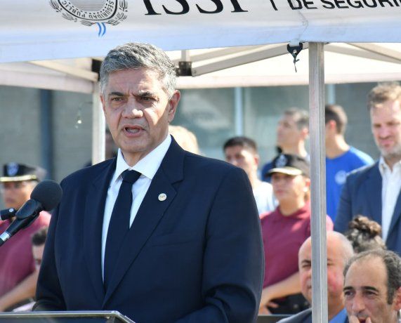 Jorge Macri este miércoles en el acto del inicio de clases del Instituto de la Policía de la Ciudad.