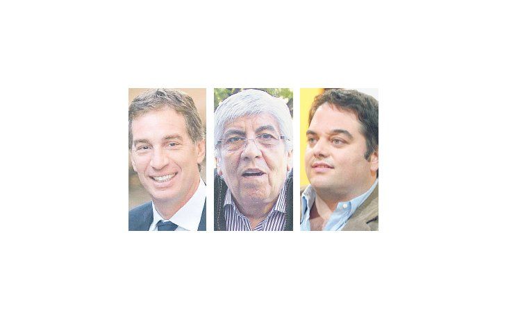 Diego Santilli, Hugo Moyano y Jorge Triaca