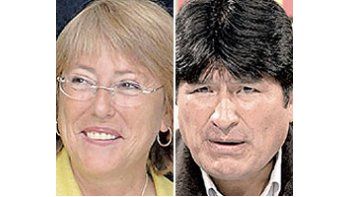 Michelle Bachelet y Evo Morales