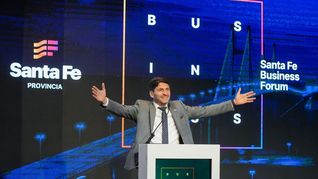 Maximiliano Pullaro, gobernador de Santa Fe, inaugurando la tercera edición del Santa Fe Business Forum, en Rosario. Maximiliano Pullaro, gobernador de Santa Fe, inaugurando la tercera edición del Santa Fe Business Forum, en Rosario.