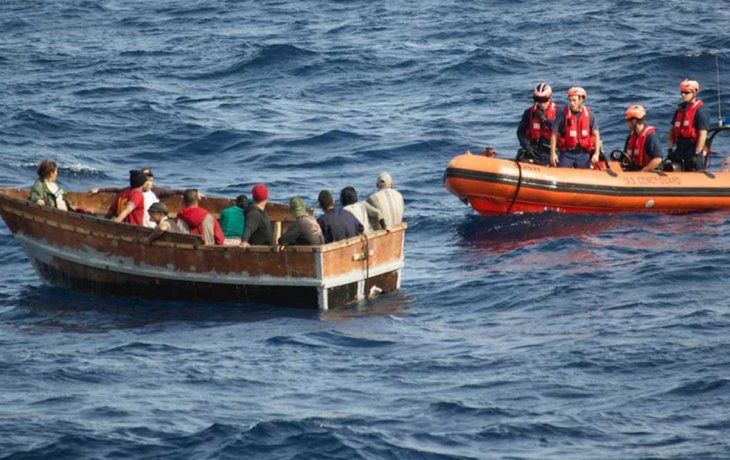 Uno de los botes interceptados cerca de la costa de Florida&nbsp;