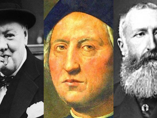Winston Churchill, Cristóbal Colón y Leopoldo II, tres de los cuestionados.