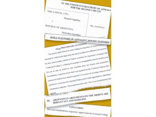 El fondo buitre Elliott presentó ante Griesa, el lunes, un nuevo escrito reclamándole al juez que avance en la aplicación del “desacato” y que embargue rápidamente bienes fisicos y financieros del país en EE.UU.