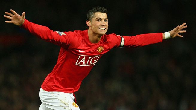 Cristiano Ronaldo en su primera etapa en el Manchester United.