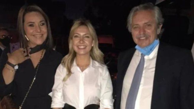 Claudia Silvero, Fabiola Yañez y Alberto Fernández