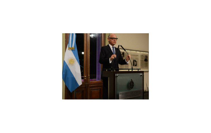 El canciller Héctor Timerman durante la conferencia de prensa.