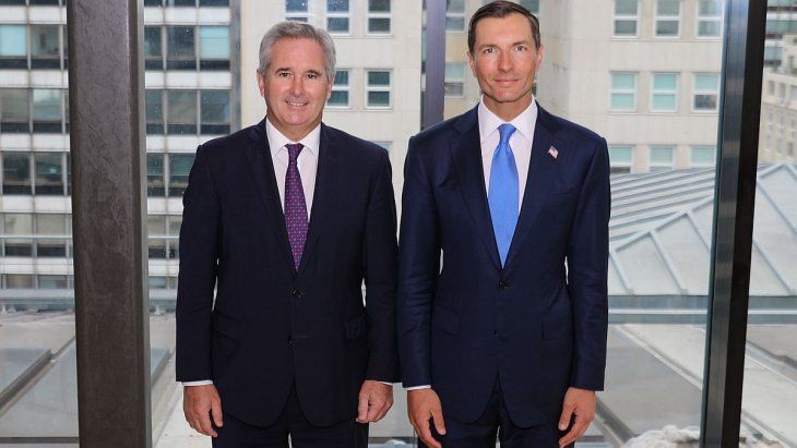 El canciller Pablo Quirno y el presidente del EXIM, John Jovanovic.